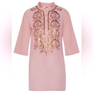 Figue Sequin Embellished Jasmine Tunic Top in Pink